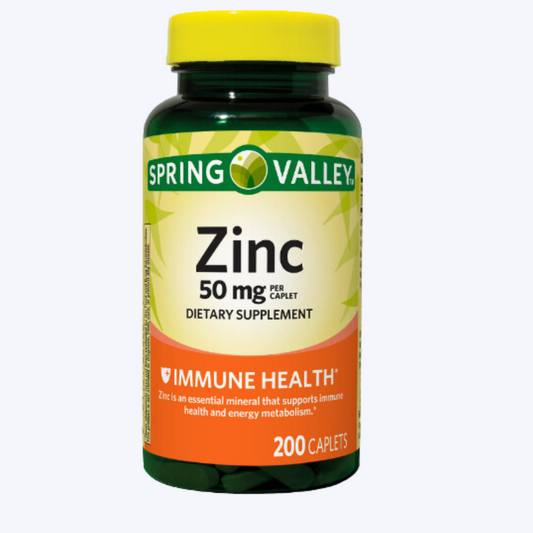 Spring Valley Zinc Immune Support Complément alimentaire Caplets, 50 mg, 200 unités