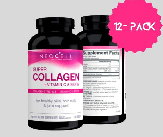 12 NeoCell Super Collagène Type I &amp; III + Vitamine C - 360 Comprimés