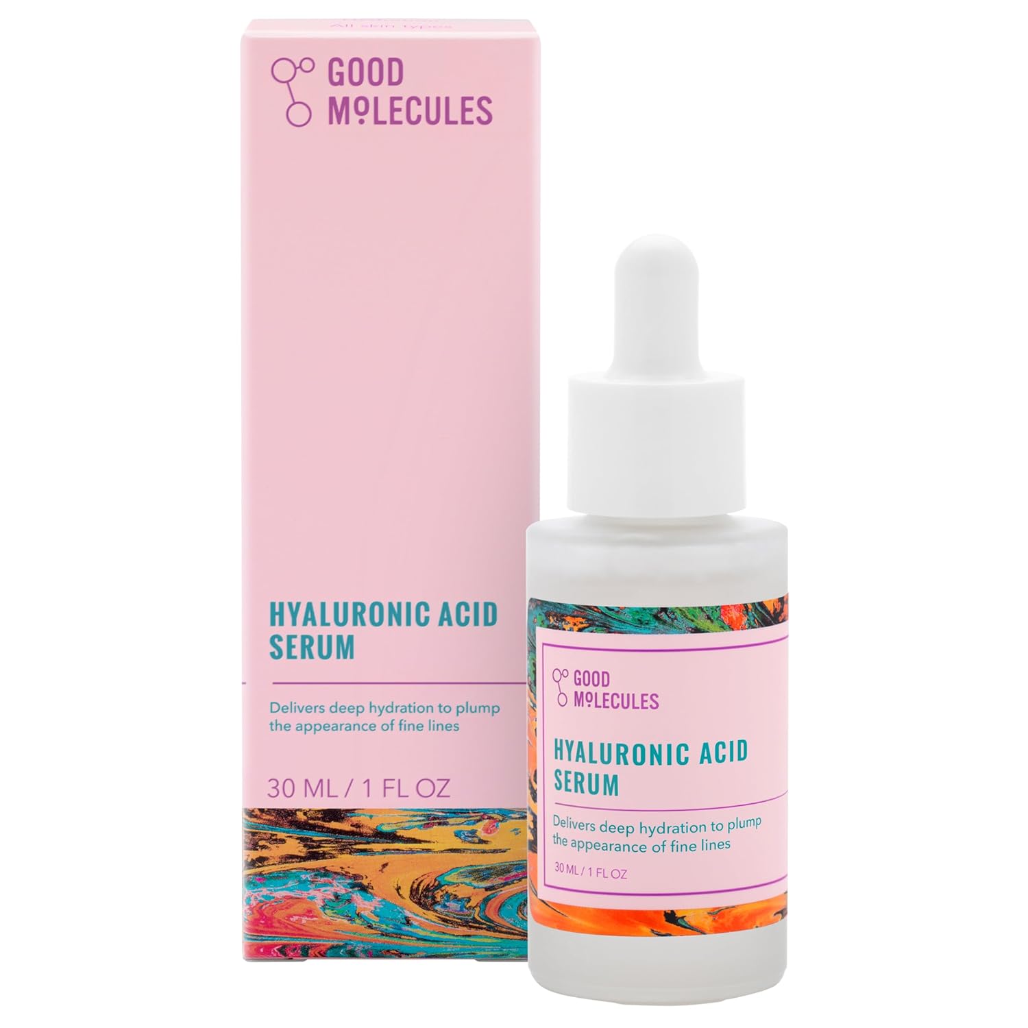 Good Molecules Hyaluronic Acid Serum – Hydration for Dry Skin to Moisturize, Plump, and Firm – 1% HA, Anti-aging Water-Based Skincare for Face