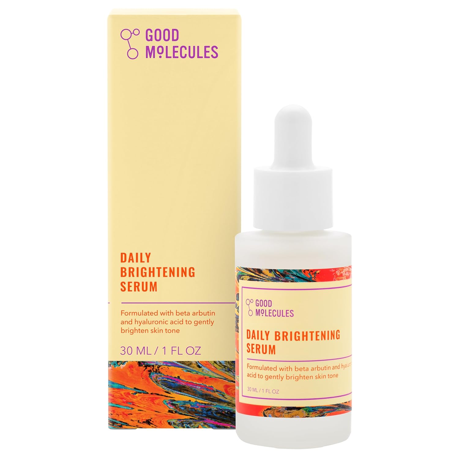 Good Molecules Daily Brightening Serum – Hydrating Facial Serum with Beta Arbutin and Hyaluronic Acid to Moisturize – Anti-Aging Skincare for Face