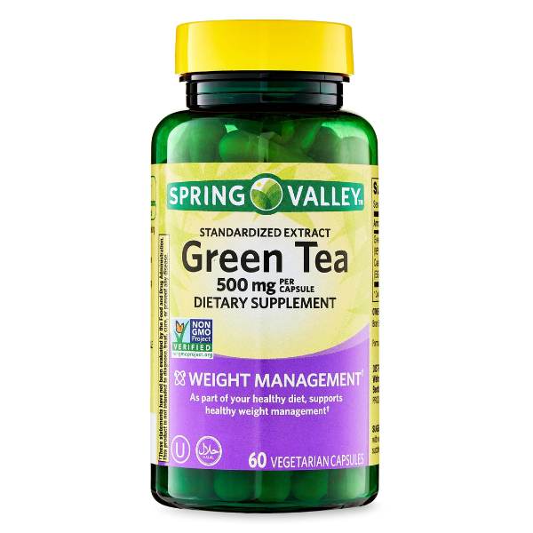 Spring Valley Green Tea Extract Vegetarian Capsules, 500 mg, 60 Count