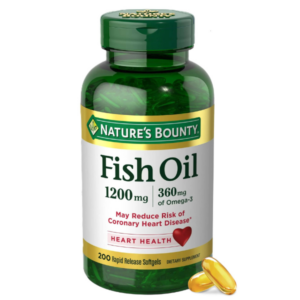 Nature&apos;s Bounty Fish Oil, Supports Heart Health, 1200 Mg, 360 Mg Omega-3, Rapid Release Softgels, 200 Ct