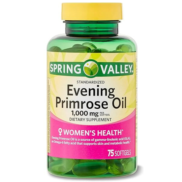 Spring Valley Evening Primrose Oil Women&apos;s Health Dietary Supplement Softgels, 1000 mg, 75 Count