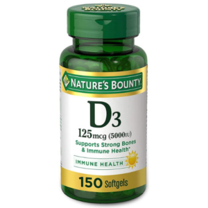 Nature&apos;s Bounty Vitamin D3, Immune Support, 125 mcg 5000iu, Rapid Release Softgels, 240 Ct package may differ