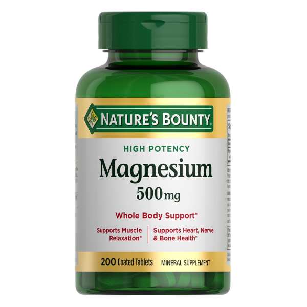 Nature&apos;s Bounty Magnesium, Bone and Muscle Health, Whole Body Support, Tablets, 500 Mg, 200 Ct