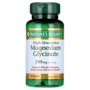 Nature&apos;s Bounty High Absorption Magnesium Glycinate, Supports a Calm & Relaxed Mood, Heart, Nerves, Muscle & Bone Health Support, 90 Capsules