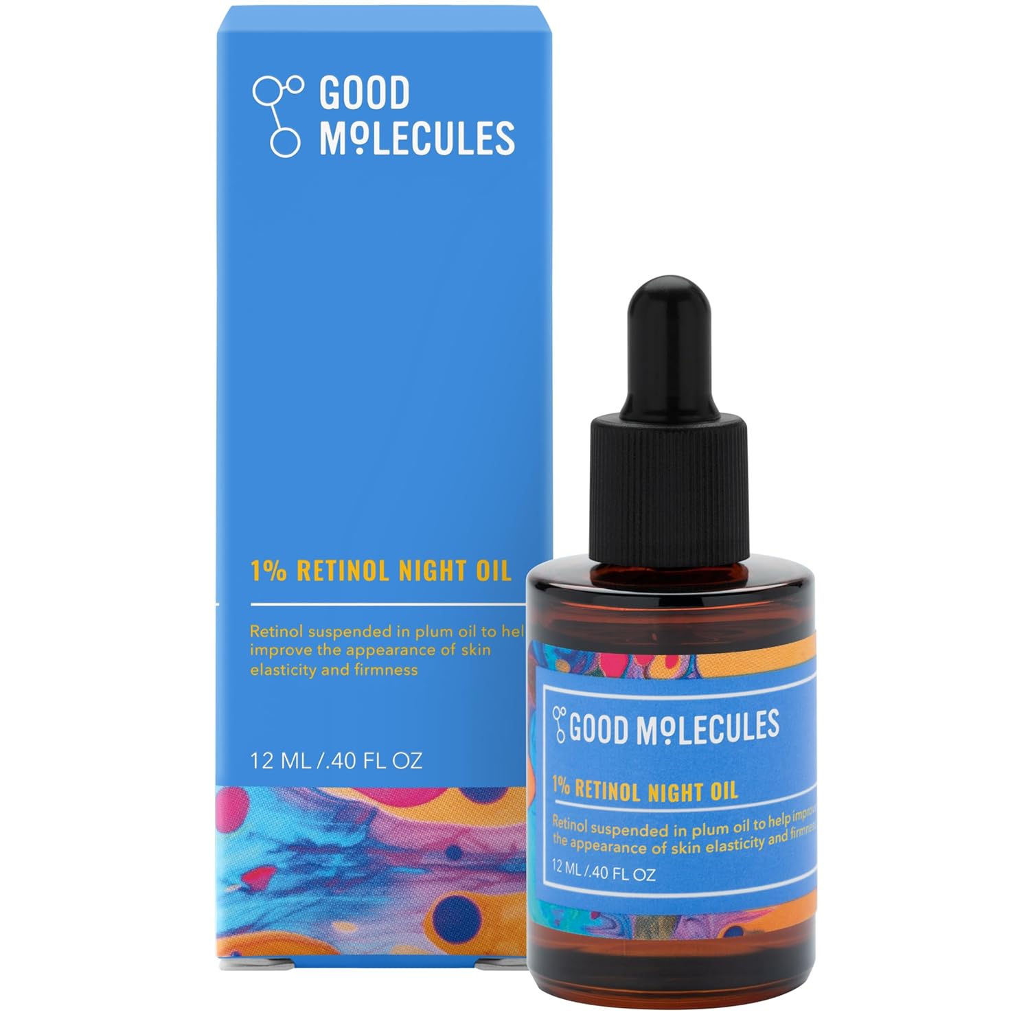 Good Molecules 1% Retinol Night Oil 12ml/0.40oz – Facial Oil With Retinol, Plum and Rosehip Seed Oil – Anti-Aging Hydrating Skincare For Face